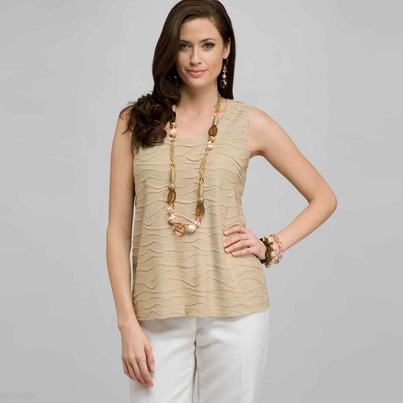 Scoop Neck Shell, Toast, large image number 0